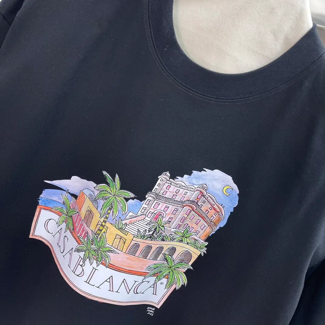 Casablanca Classic Series T ， ， 。 ， Classic ， In Stock ！ ：White Black Size：S M L XL XXL